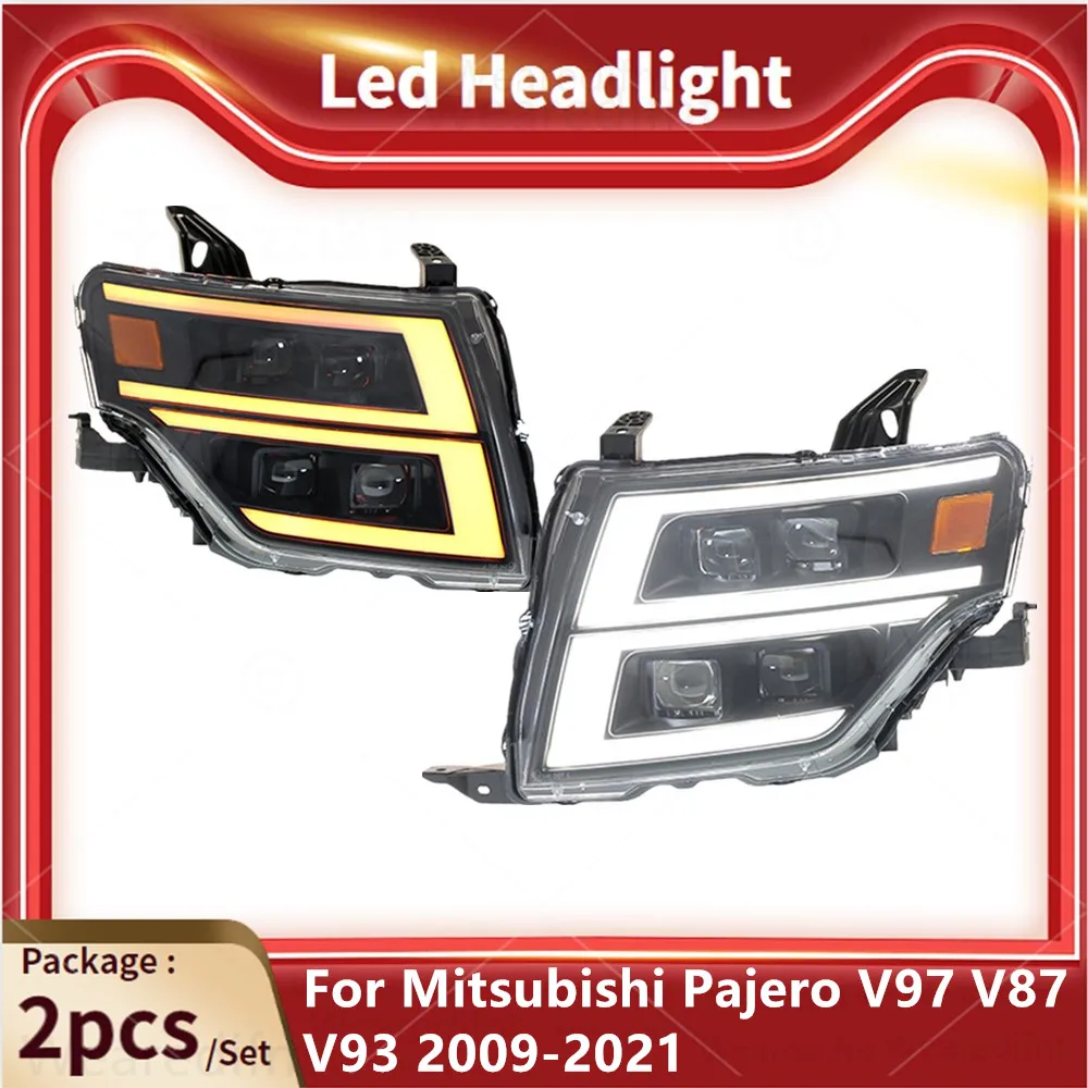 

Car Led Headlights For Mitsubishi Pajero 2009-2021 V97 V87 V93 Headlight Assembly Modified Full LED Front DRL Turn Signal Lights