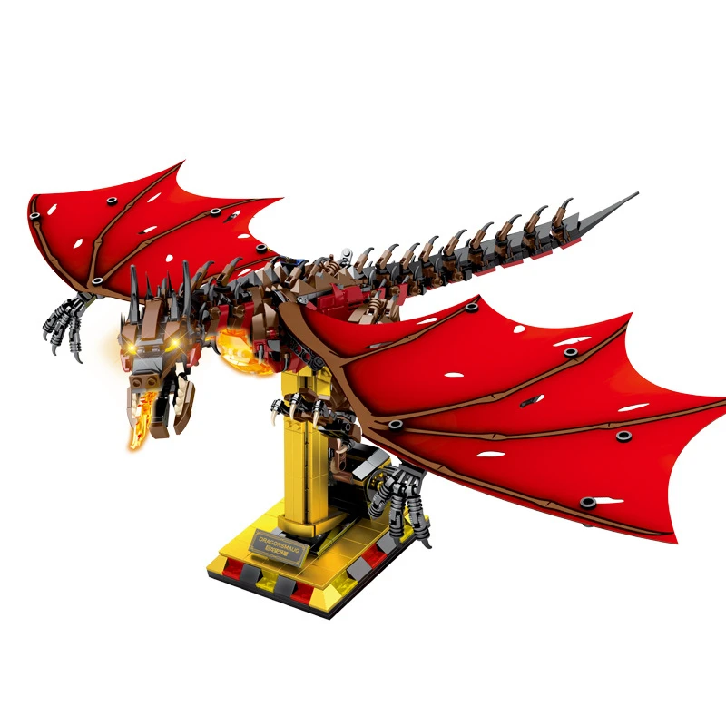 Nuovo 2024 Fire Smaugs Dragons Rings Fightar Season 14 Fly Building Blocks Set Di Modelli Classici Bricks Kid Kit