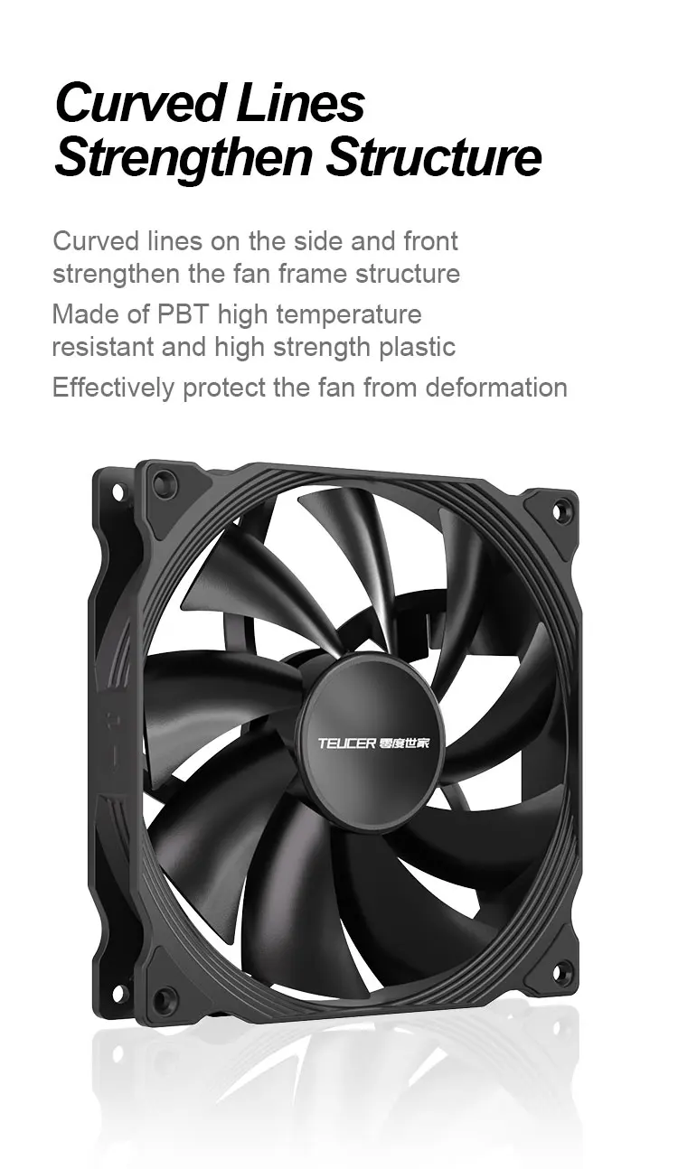 140mm 600-1500RPM High Performance Case Fan 4Pin PWM Intelligent Temperature Con
