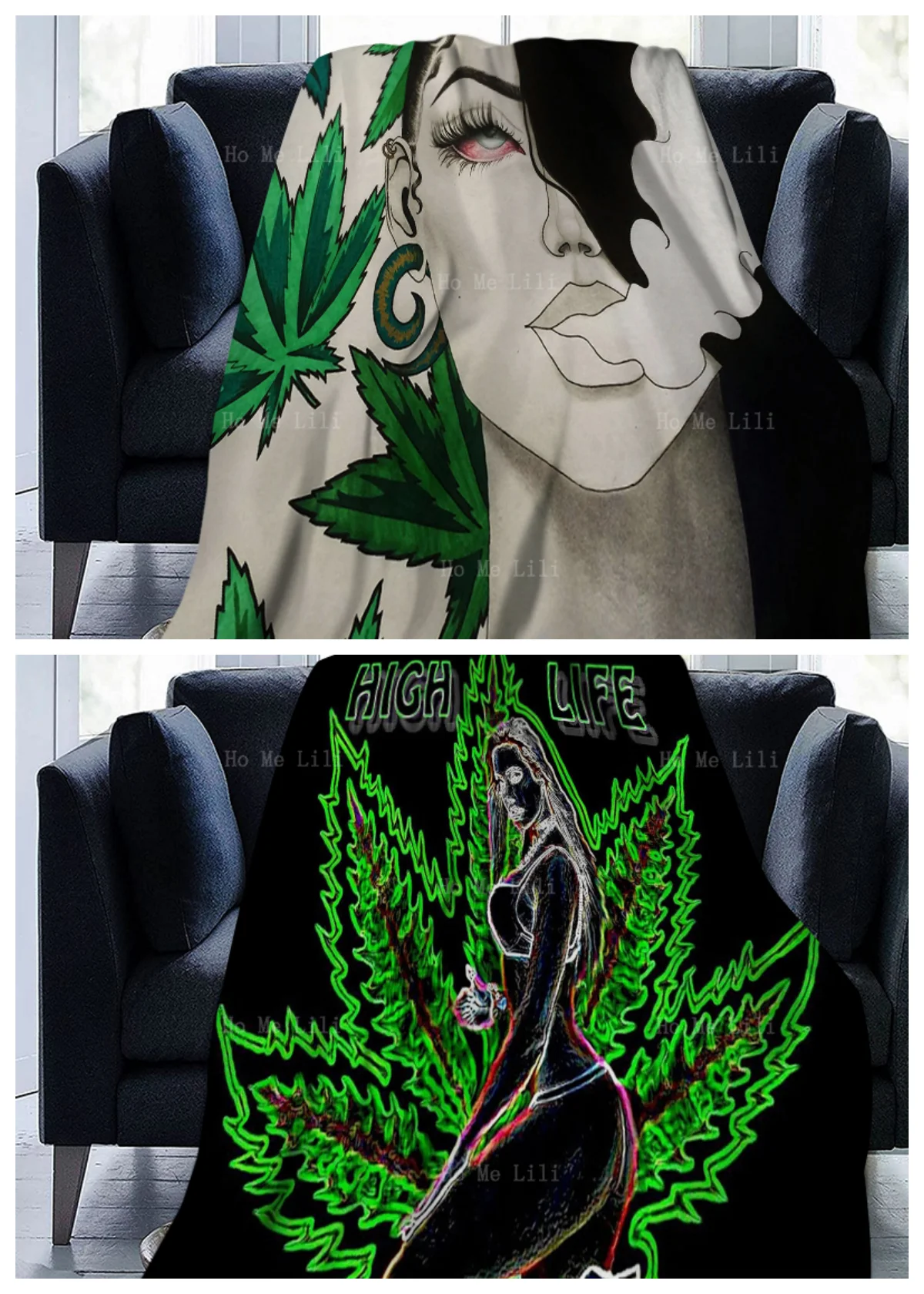 

The Art Of Confidence Goddess And The Leafy Weed Girl: A Tribute To The Beauty Of Nature.. Flannel Blanket