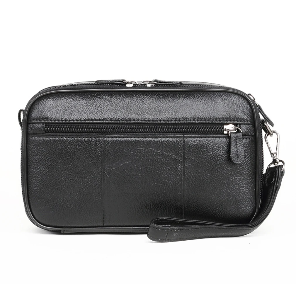 Genuine Leather Wristlet Clutch Purse Large Wallet for Men Women Carrier Holder Bag Pack Pouch Hand Case Handbag for Business