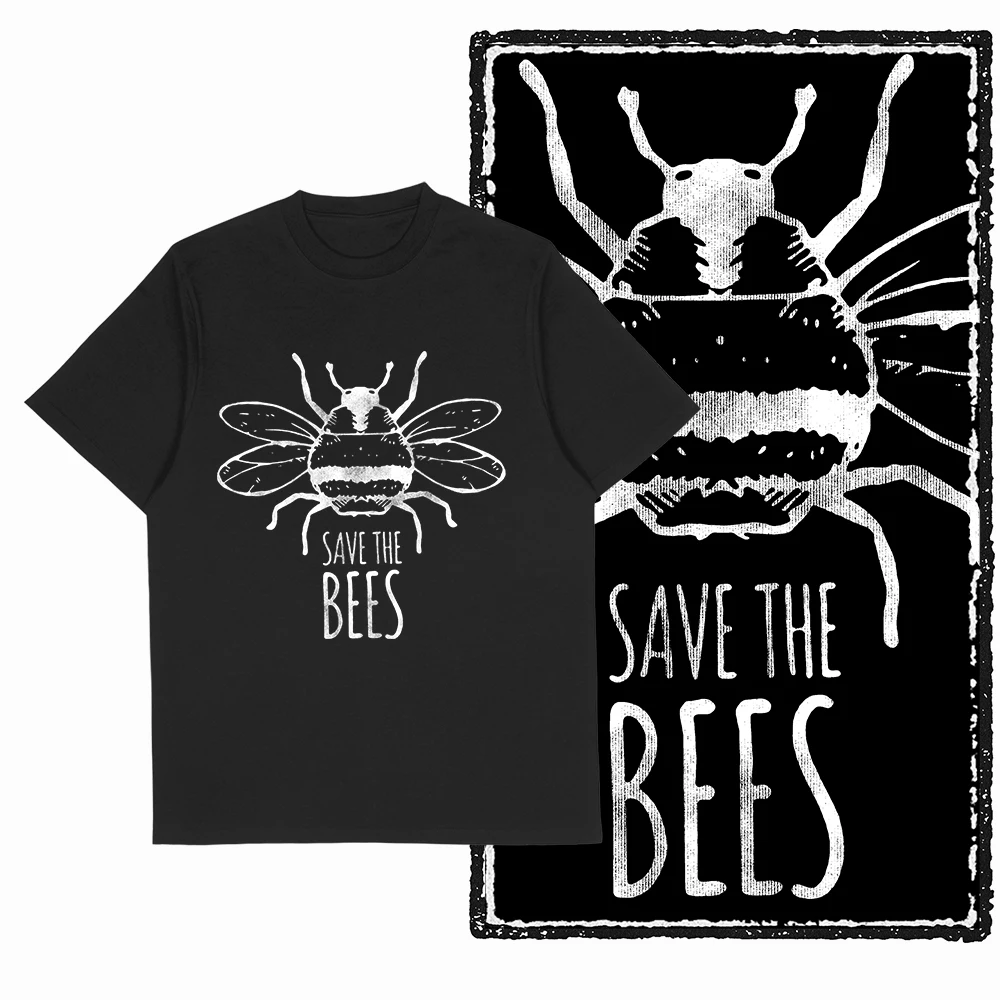 Coolmind 100% Cotton Funny Bees Graphic T-Shirt for Men, Big Size Exclusive Novelty Tee