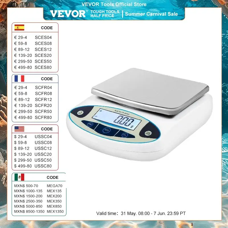 High Precision 5000g Digital Kitchen Scale