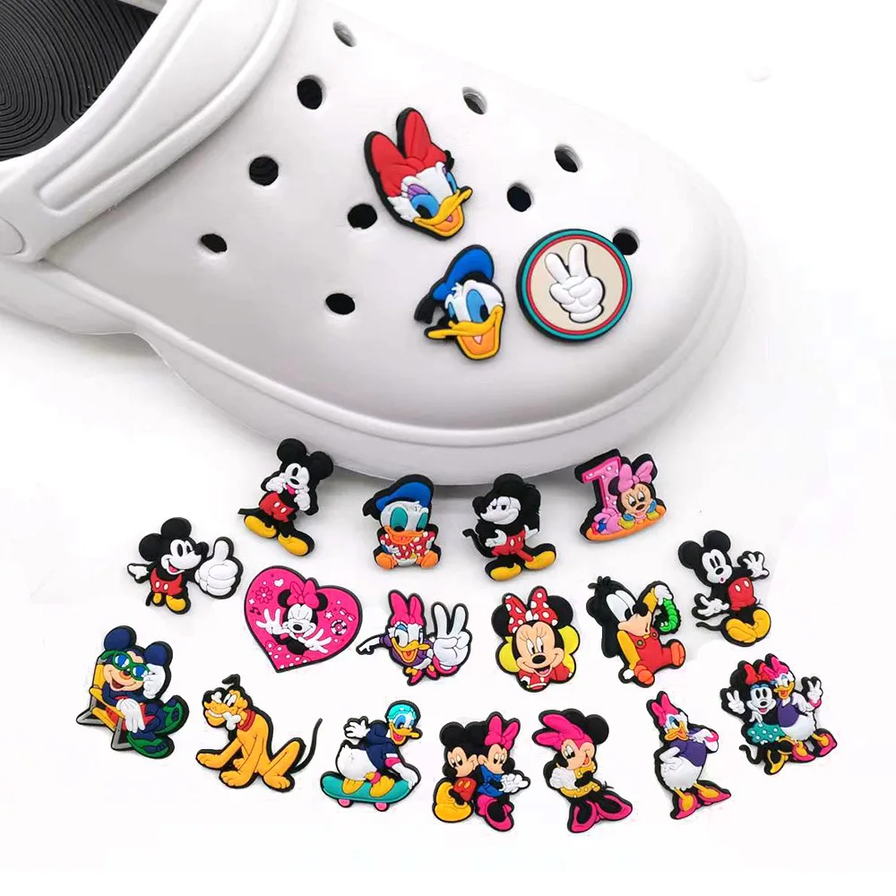 1pcs Disney Cartoon Mickey Mouse PVC Croc Charms Shoe Buckle Garden Shoes  Decorations Accessories Badge Croc Jibz Fit Kids Gift - AliExpress