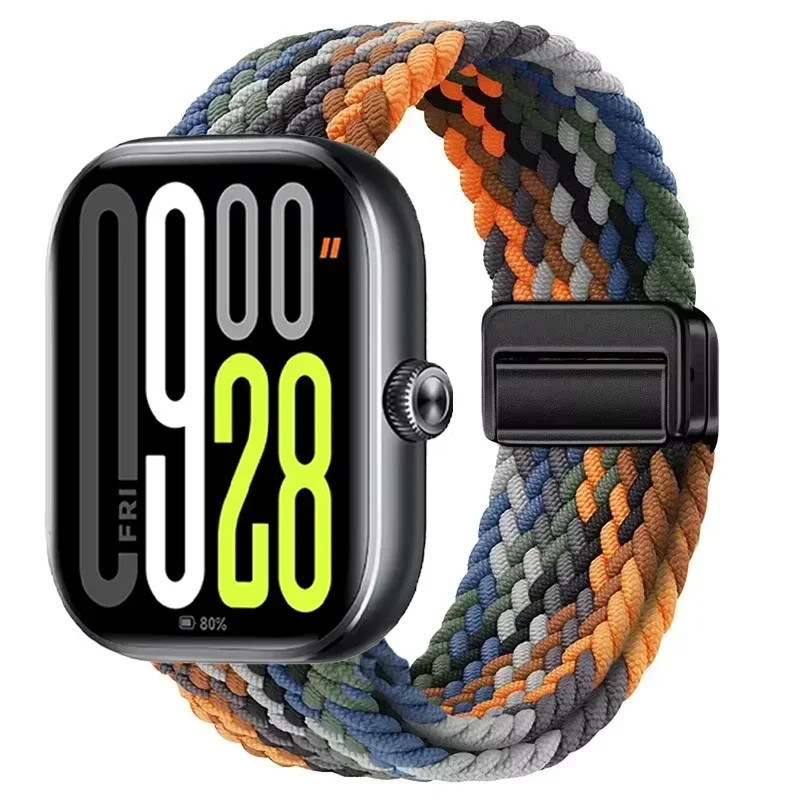 Nylon Braided Magnetic Buckle Adjustable Loop Strap Bracelet in Breathable Design