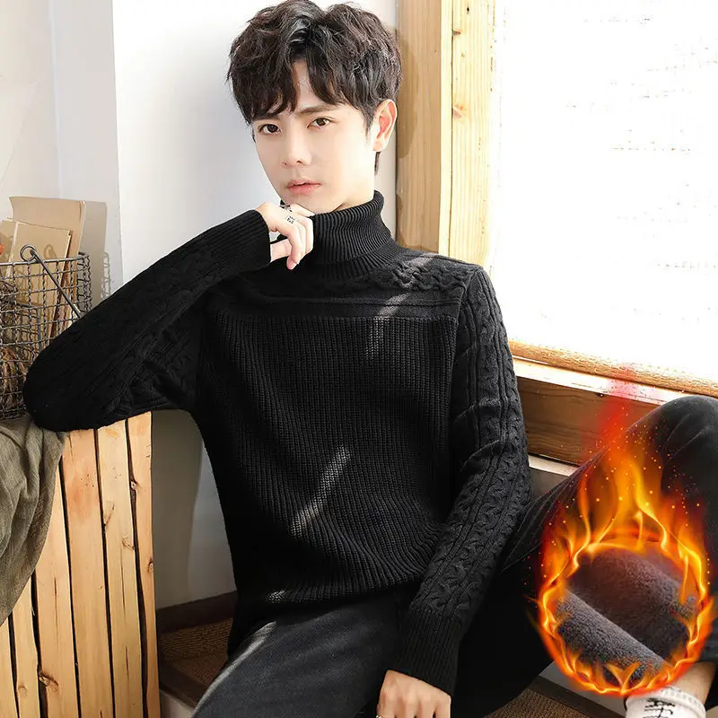 

New Fried Dough Twist Sweater Men 2022 Autumn Winter Men's Turtleneck Thick Loose Warm Sweater Trendy Top Fashion Jacket