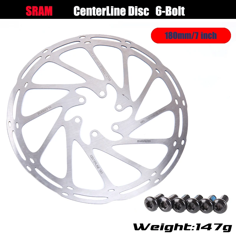 SRAM センターラインディスクブレーキローター - 200mm、6ボルト