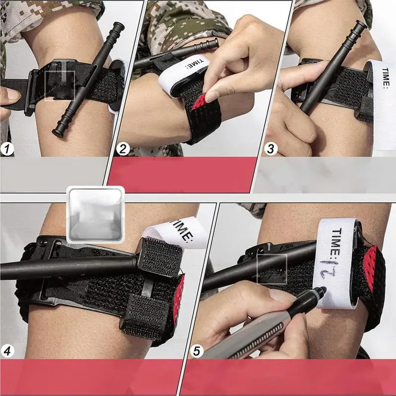 Tourniquet Strap Portable Tourniquet Tape Strap Outdoor Rescue Application Bandage For Mountaineering Camping Combat