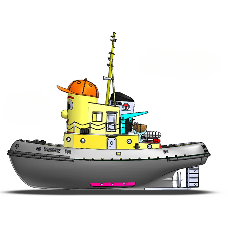 1/25 Remote Control Ship Model Theodore Tugboat Work Boat DIY Simulation Remote Control Ship Model Kit Gift Collection Model Toy 2