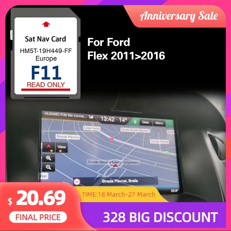 Для Ford Flex 2011 2016 64 Гб F11 SYNC2, обновленная версия, Литва, Испания, Нидерланды, Люксембург, карта Sat, GPS, навигация, SD-карта
