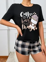 Three-piece women's comfortable pajamas New style shorts long pants short sleeved casual home wear - Image 3