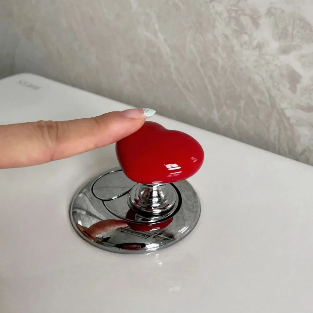 Toilet flush button multi-function love-shaped accessory long manicure special universal extension