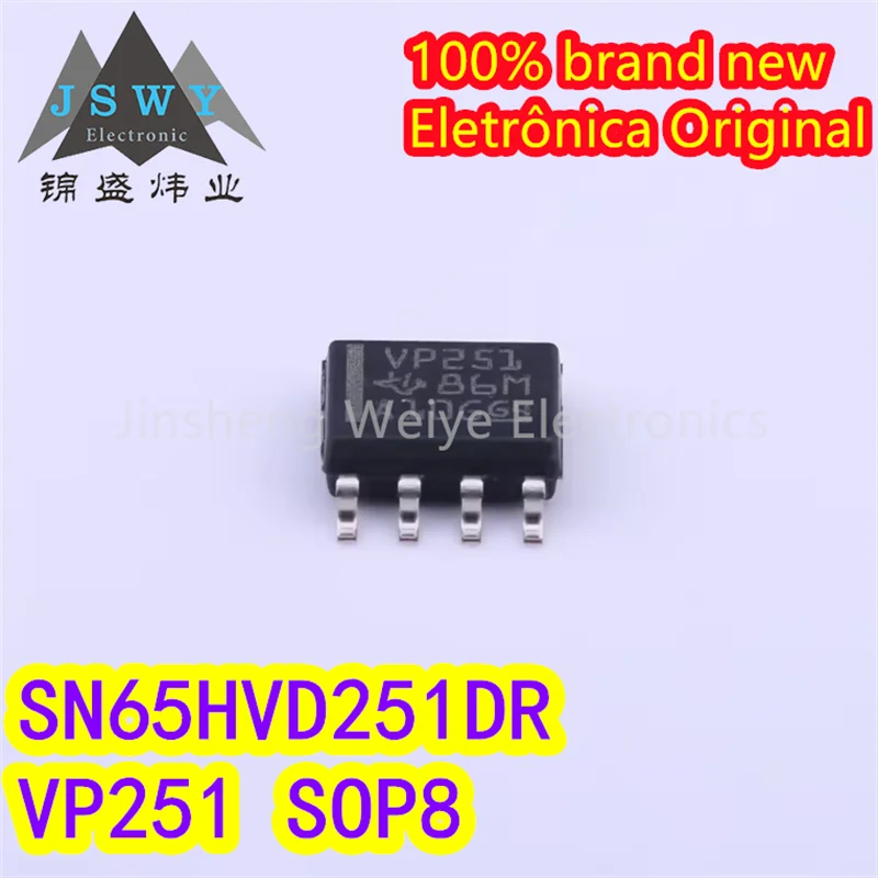 

(5/10pieces) SN65HVD251DR 65HVD251 Parts Mark VP251 SOP8 SMD CAN Transceiver Chip Brand New Original IC Electronics