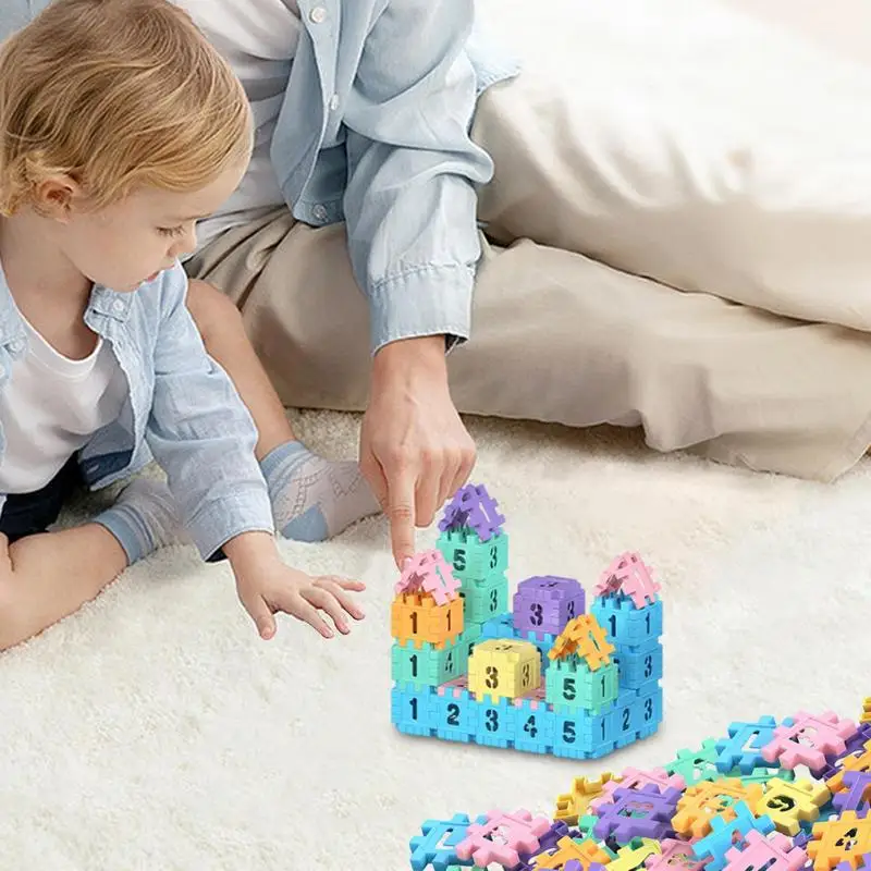 Interlocking Building Blocks 100pcs Funny Puzzle Toy Set Colorful Interlocking Components Brain Teaser Puzzles for Kids Gifts