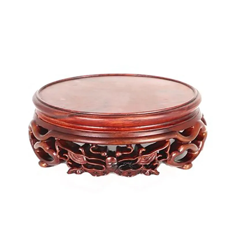 Elliptical Pot Base, strange Stone, Wood Carving, Antique Ornament, Purple Sand, Vase, Bonsai