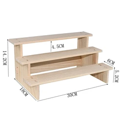 Elegant Wooden Display Riser Shelf for Desserts, Jewelry, and Collectibles (3 layer 30cm)