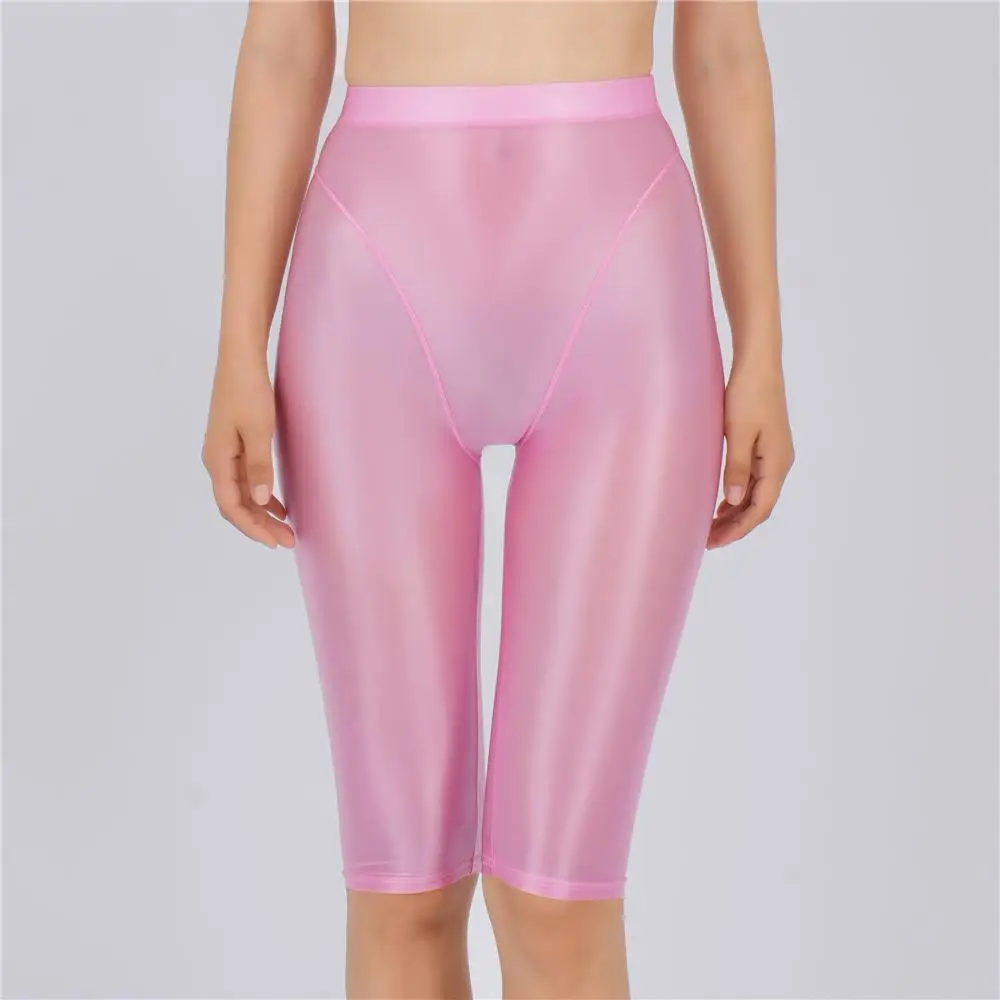 Sexy Women Thin Sheer See Through High Waist Shorts Pants Candy Color Elastic Shaper Hot Short Soft Casual Yoga Short Pant