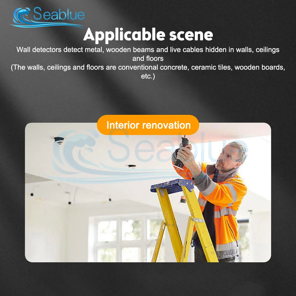 SH402 Wall Stud Finder Sensor Wall Scanner 5 in 1 Electronic Detector Edge Center Detect Wood Beam/Metal/AC Live Wires Inside 6