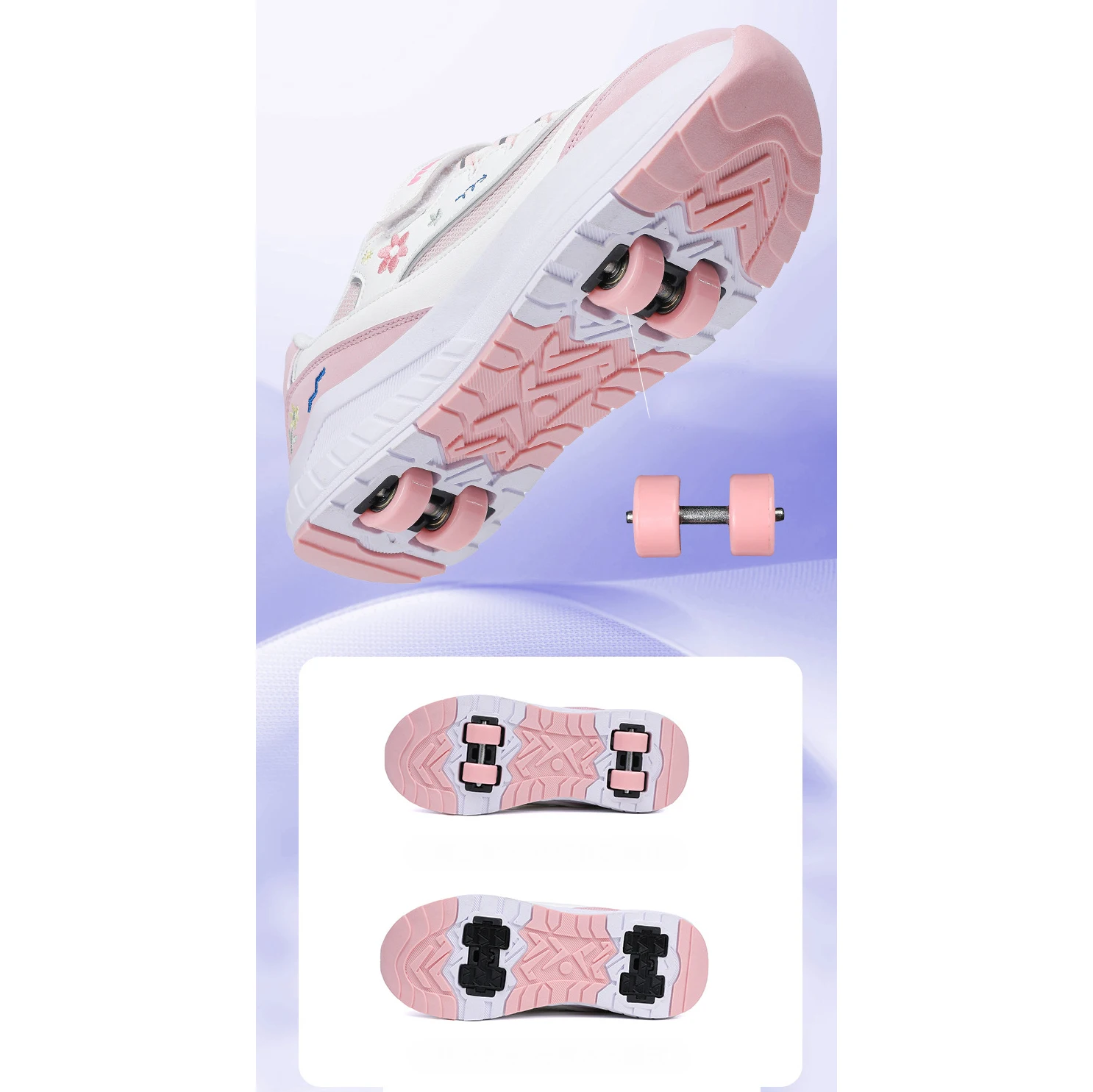 Größe 29–40 Räder Schuhe für Jungen Mädchen Outdoor Skating Parkour Abnehmbares Rad Damen Herren Inline Skates Roller Sneakers 2023 Neu – Detail 4