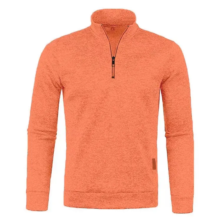 Men's Knitted Sweatshirts Casual Thicker Half Zip Pullovers For Male Hoody Man Solid Color Turtleneck Sweater Coats BSD-ZW118