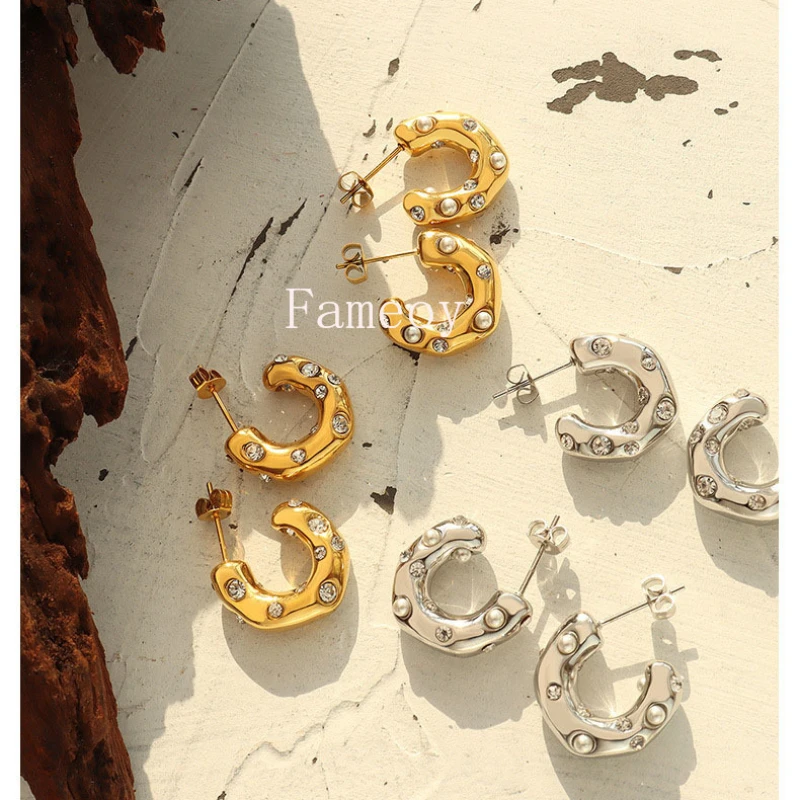 2024 New Fashion Round Cut Crystal Inlaid Women's Earrings