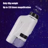 Mini Pocket Microscope Handheld Microscope Kit Battery Powered Microscope With Lab LED Light 60X-120X Biological Kids Science 4