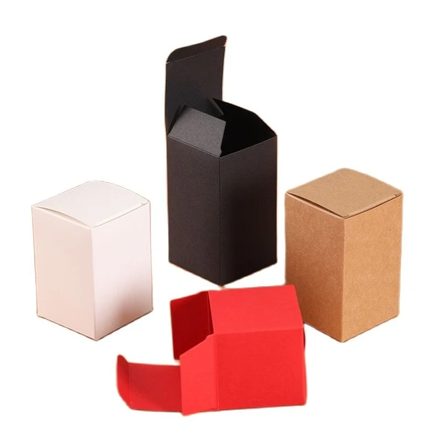 Confezione regalo rossa cubo da 10 pezzi scatola di carta bianca vuota  scatola di cartone nera scatole di imballaggio kraft quadrate