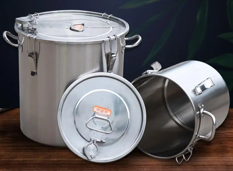 

201/304 stainless steel Single bottom home brewing fermentation sealed Barrel beer wine grain oil and rice flour storage barrel