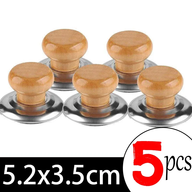 Universal Heat-Resistant Wooden Knob Caps