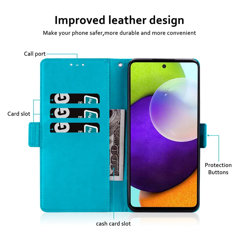 Premium Flip Phone Case with Magnetic Closure and Card Holder
