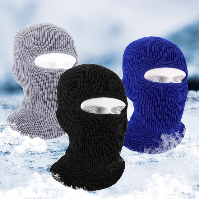 Balaclava Face Mask Men - Knit Beanie Ski Masks Neck Gaiter with Ears  Covers for Running Outdoor, Men Women Hat Cap