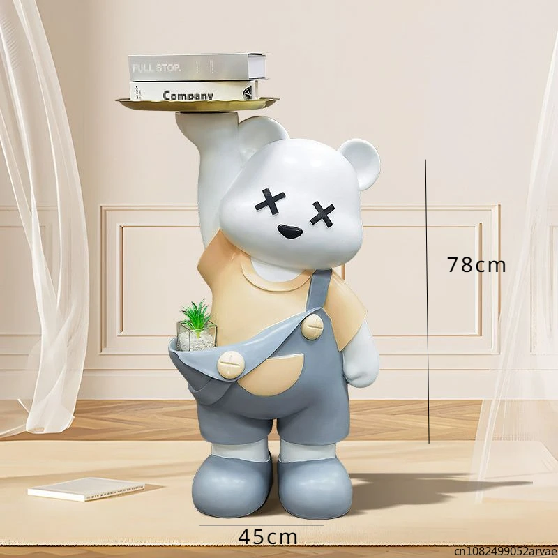 Light Luxury Violent Bear Large Floor-standing Ornament, Piggy Bank Tray Bear Decoration, Home Furniture Housewarming Gift 4