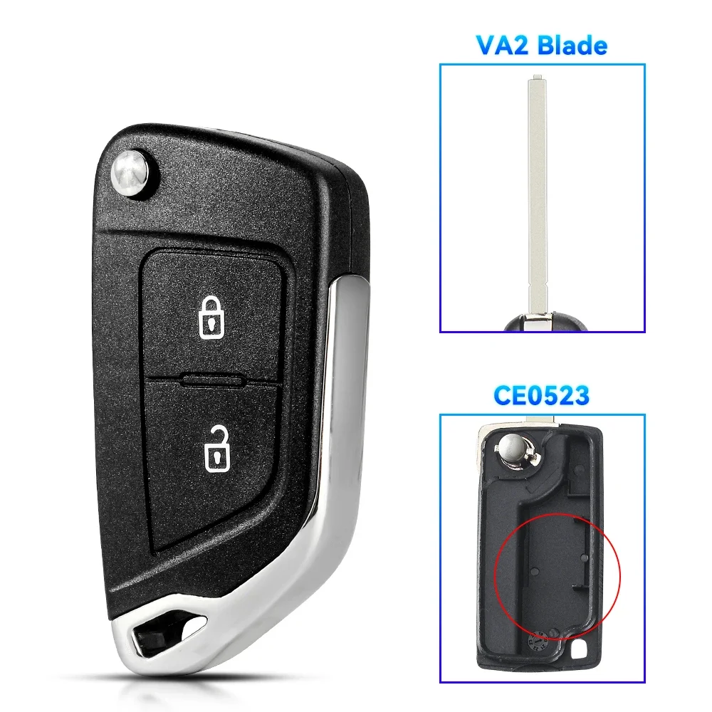 KEYYOU HU83 VA2 Blade For Peugeot 307 408 308 For Citroen C-Quatre C3 C4L C5 CE0536 CE0523 Modified Flip Remote Key Shell Case