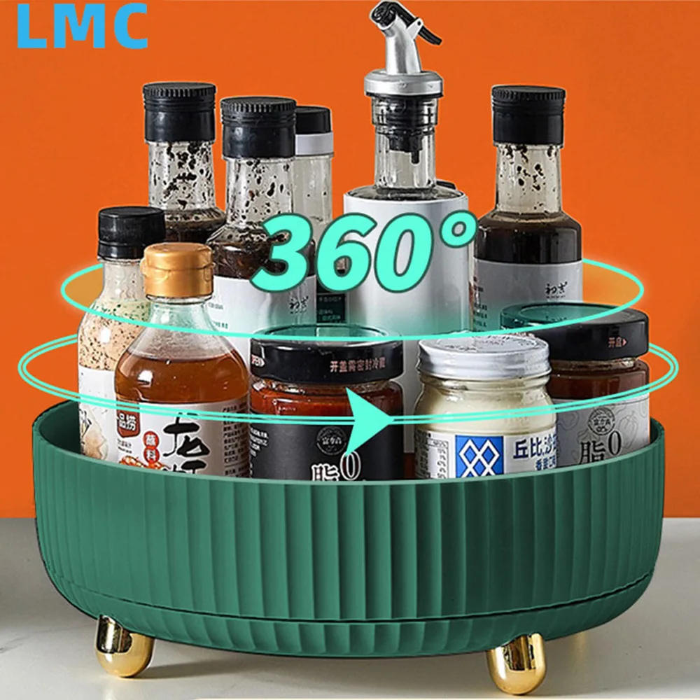 360 Degree Rotate Turntable Spice Rack Kitchen Spice Bottle Rack 2 Layer  Rotating Household Spice Storage Rack Cabinet Organizer - AliExpress