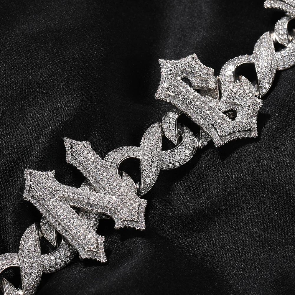 THE BLING KING Spiky Letter Charm 15mm Infinity Chain Custom Name