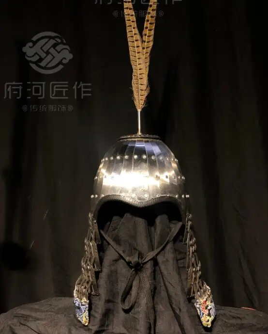 

Chinese Ancient Tang Dynasty War Hat Stainless steel 1.2mm Heneral's Helmet Cover Neck 2.2KG Men