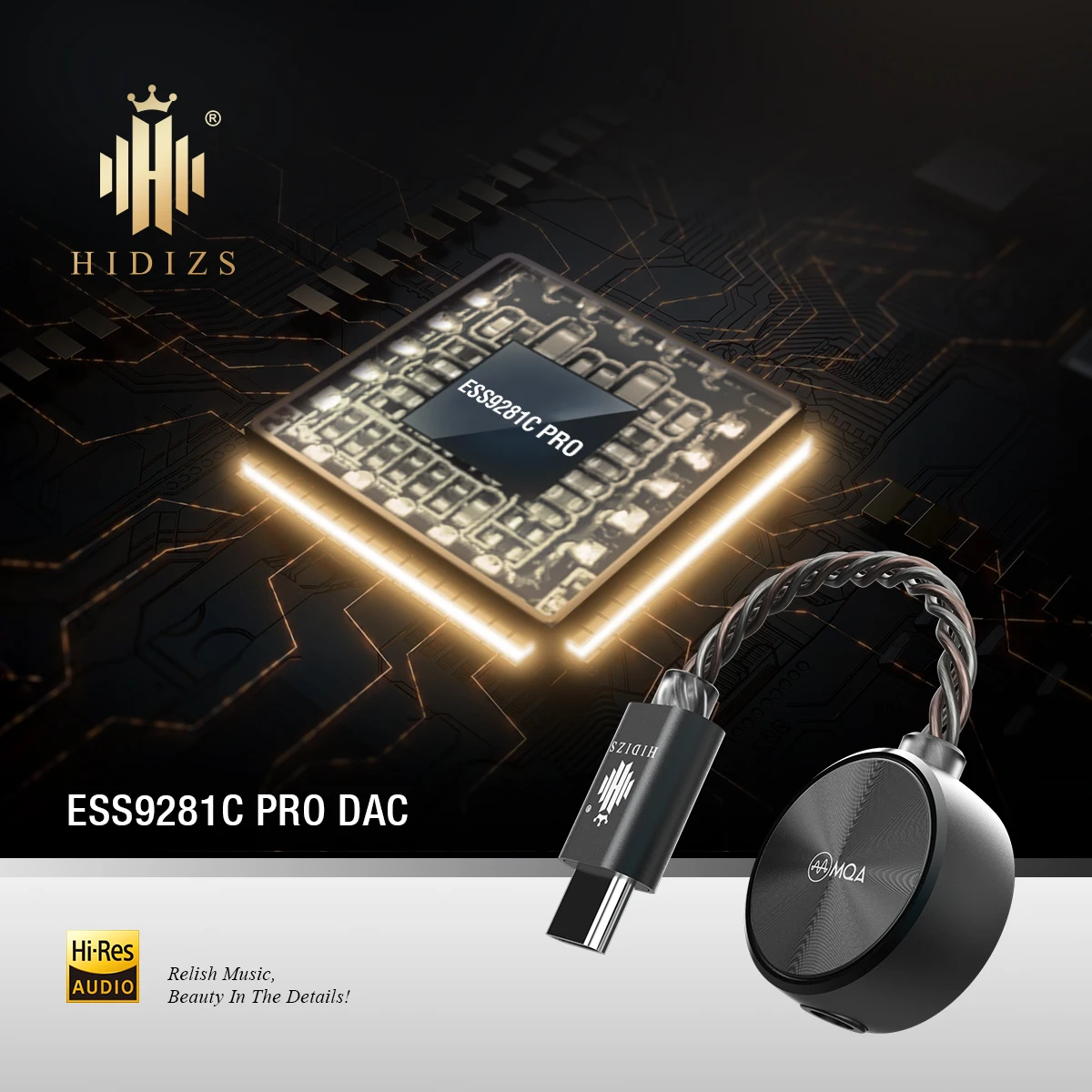Hidizs S3 PRO Ultra Portable HIFI Hi-Res DAC Dongle Type-C To 3.5mm Amplfier with MQA 8X Support AMP Adapter DSD128 Audio Cable
