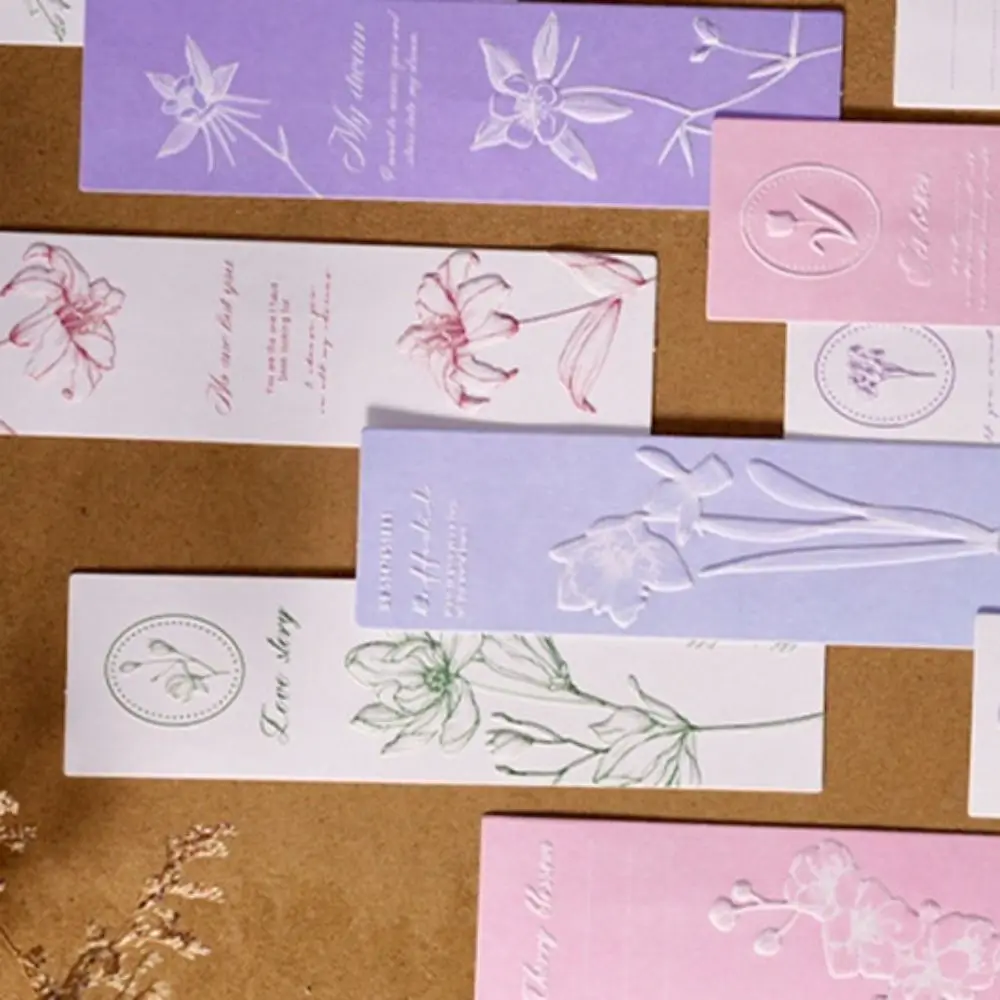 예쁜 꽃 직사각형 메시지 카드 종이, 우아한 꽃, 예쁜 꽃, 사무실 책갈피