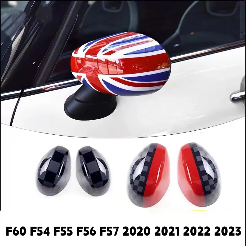 

Для Mini Cooper S JCW Countryman F60 F54 F55 F56 F57 2020 2021 2022 черный флаг оболочки автомобиля двери Зеркала заднего вида