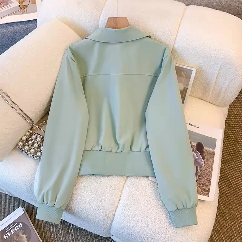 Popular and Beautiful Short Coat Women's Spring Autumn 2024 New Loose and Versatile Casual Small Fashion Jacket Top Solid Color