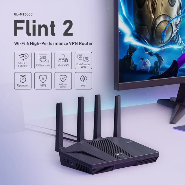 GL.iNet GL-MT6000(Flint 2) WiFi ルーター VPN