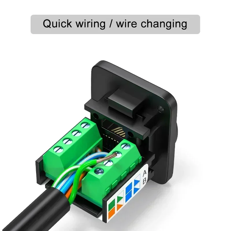 Premium RJ45 Network Cable Panel Socket - Solderless Metal Shielded Extender Connector
