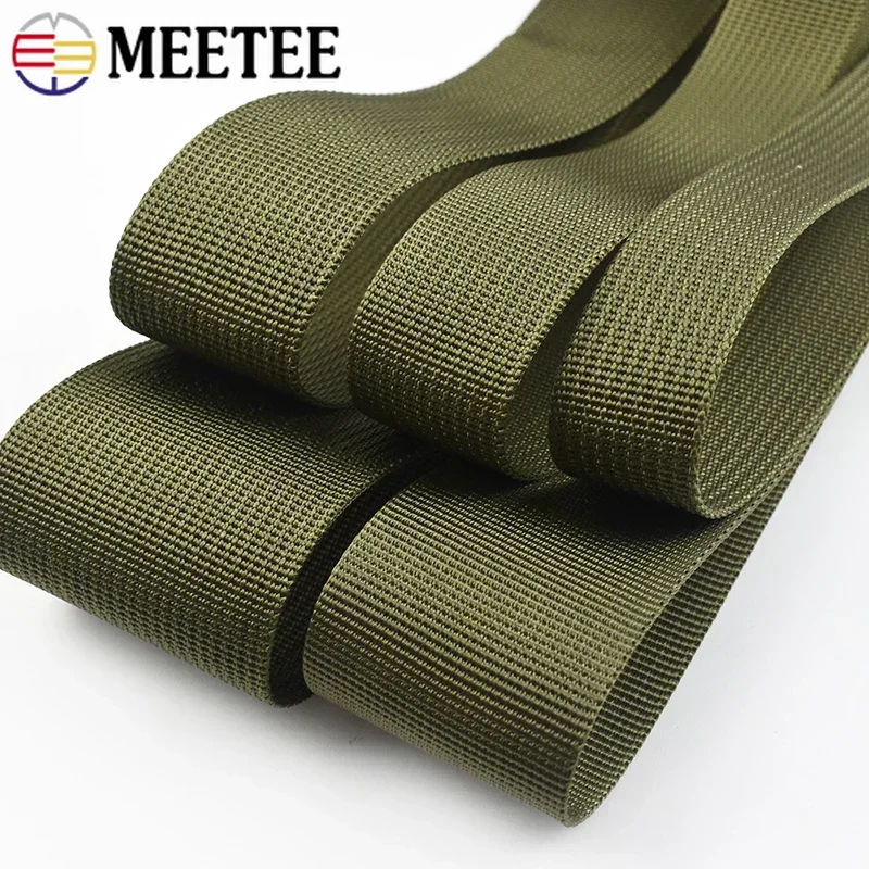 Nylon Webbing Tapes 2/5/8/10M 20-50mm Armygreen for Bag Ribbon Strap Car Seat Belt Lanyard Clothes Decorative Sewing