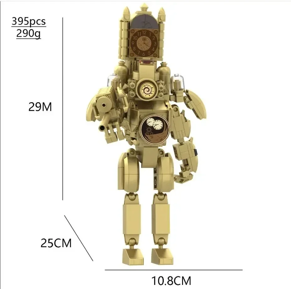 Skibidi Toilet Creative Titan Building Block,City Diy Clock King Monitor Brick Model Puzzle Toy, Boy Birthday Christmas Gifts