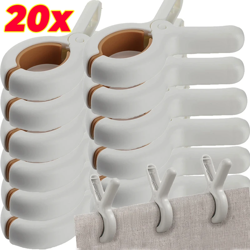 Large Beach Towel Clip Plastic Strong Springs Windproof Clothes Peg Quilt Hanging Clip Reusable Non-slip Fixed Drying Clothespin
