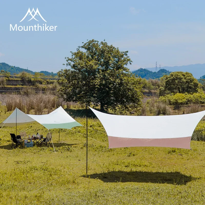 

Outdoor Camping Tarp Tent Silver Coated Canopy Sunscreen and Rainproof Shade Ultra-light Portable Picnic Camping Equipment Tents