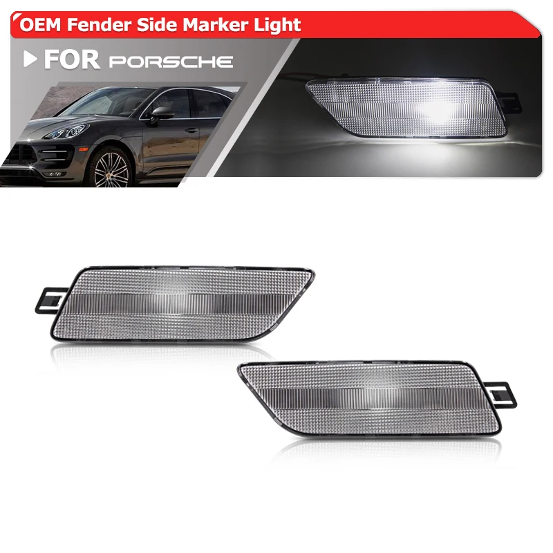 2pcs For Porsche Macan 1st Gen 20142021 Front Bumper White Oem Side