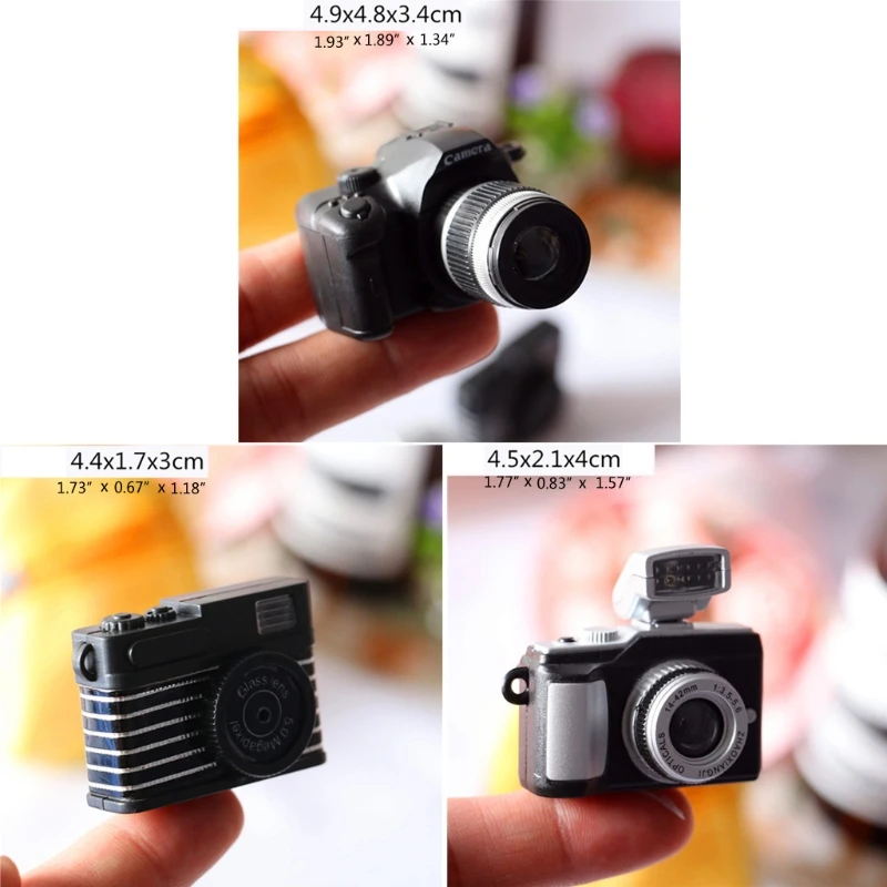 

1/12 Dollhouse Mini Camera Model Infants Photo Decorations Newborn Photography Props Retro Miniature Camera