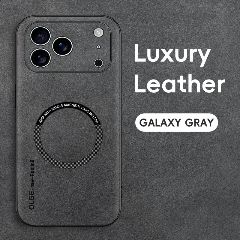 Magnetic Leather Phone Case with Enhanced Protection