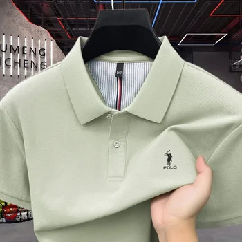 100% pure cotton high-end brand men's short sleeve polo shirt summer fashion luxury pony embroidery golf Paul top casual T-shirt